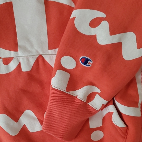 Champion Reverse Weave Coral Hoodie Medium - Picture 7 of 7